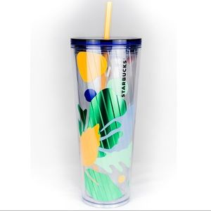 NWT Starbucks Blue Green Leaf Tumbler- Venti 24oz
